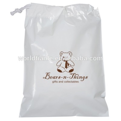 Customized Poly Plastic Drawstring Hotel Laundry Bag, Hotel packaging clothes for laundry plastic bag