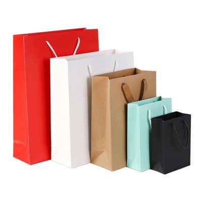 Customize cheap design Kraft fancy carry shopping paper bag printing printed custom made shopping bags