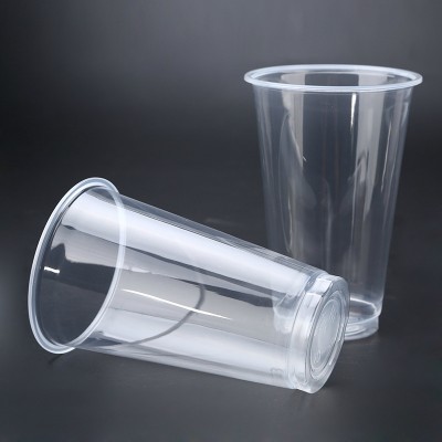 Custom 100% biodegradable clear disposable 40oz  64oz plastic cold frozen drinking glass cup