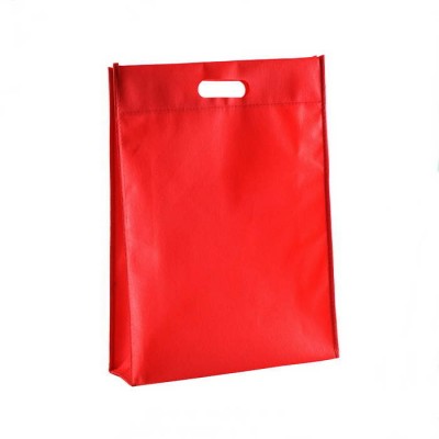 Cheap promotional die cut handle non woven tote bag with bottom and sides