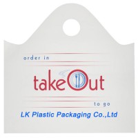 custom plastic take out food bag die cut handle fast food bag restaurant take out food bag